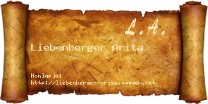 Liebenberger Arita névjegykártya